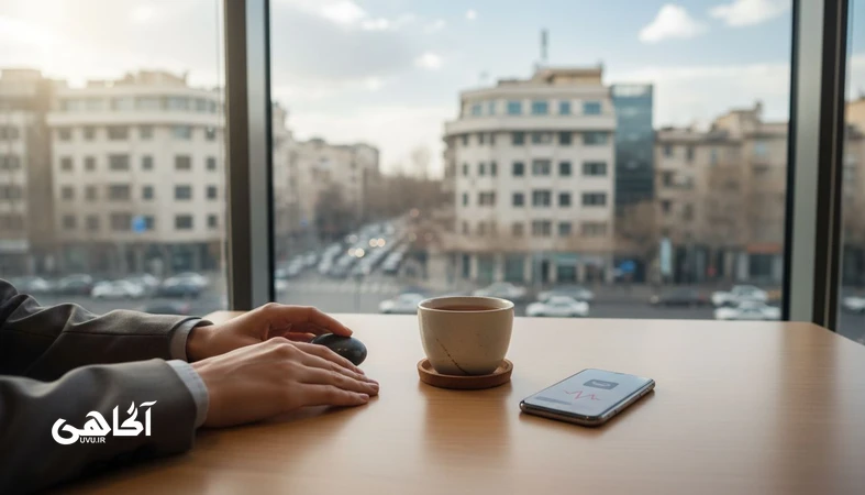 تصویر مفهومی تفاوت مهار خشم با تنظیم خشم در یک لحظه مکث و آرام‌سازی بدن؛ مجله آگاهی