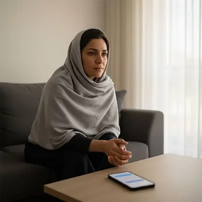 تصویر از یک خانم در حال تفکر در مورد الگوهای تکرار شونده ذهن_ مجله آگاهی