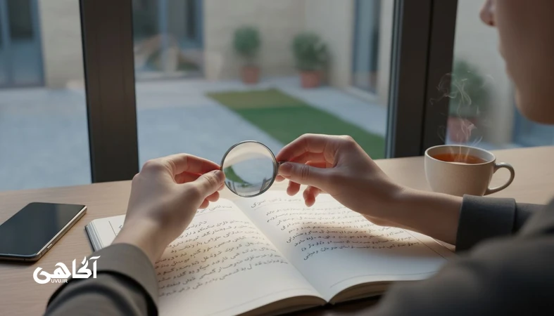 چرا بعضی باورهای هسته ای حتی با شواهد جدید تغییر نمی کنند؟ تصویر مفهومی از فیلتر ذهن و ثبت شواهد برای مجله آگاهی