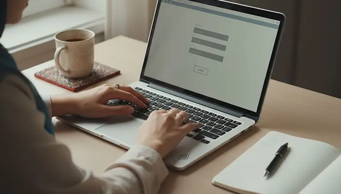 تصویری از یک خانم در حال پاسخ دادن به سوالات و فرم های تماس با ما مجله آگاهی